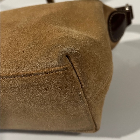 Coach Tan Suede Mini Bag - corners dirty - Picture 7 of 12